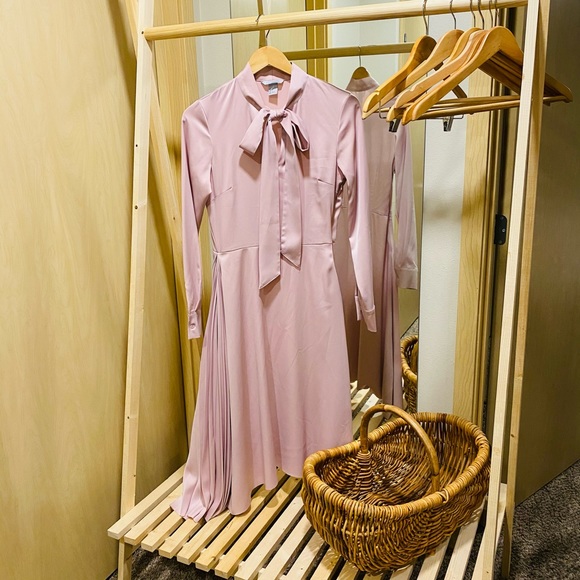 H&M Dresses Hm Baby Pink Satin Dress Poshmark
